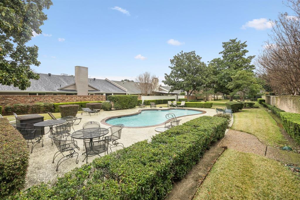 4315 Forest Bend Road Dallas, TX 75244 - Photo 26 of 29 a view of a swimming pool with outdoor seating