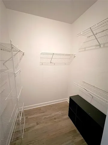 a view of small space with empty racks