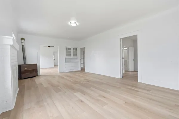 a view of a livingroom with a staircase