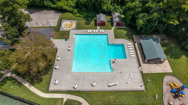 an aerial view of a house