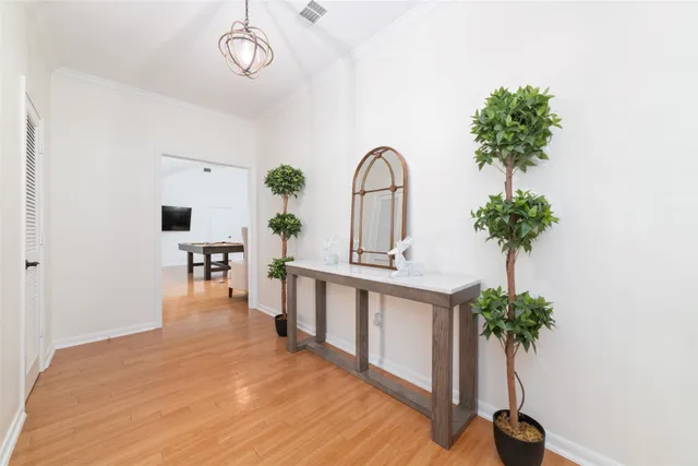 a view of living room with furniture and potted plant
