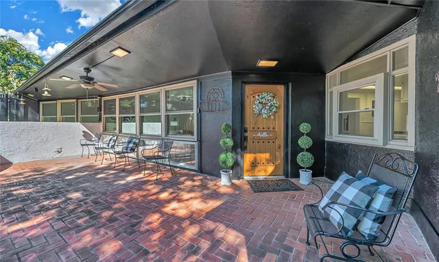 a outdoor space view with a sitting space