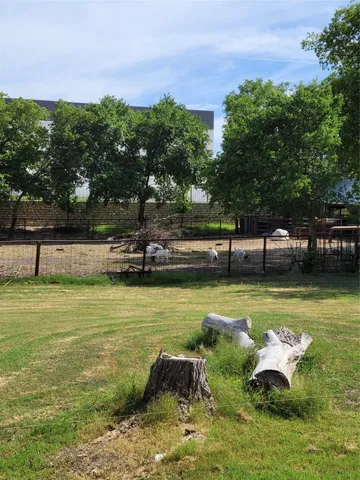 a swimming pool with lawn chairs with plants