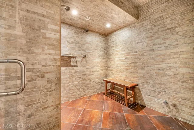 a room with furniture and a large window