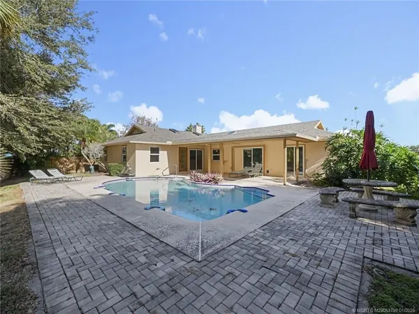 a front view of a house with entertaining space