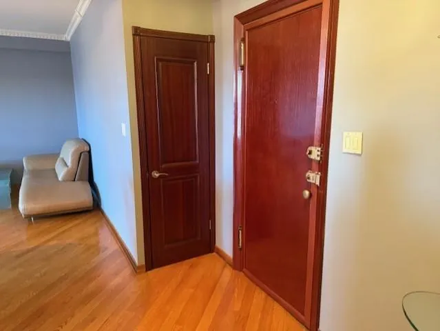 a view of a closet from a hallway