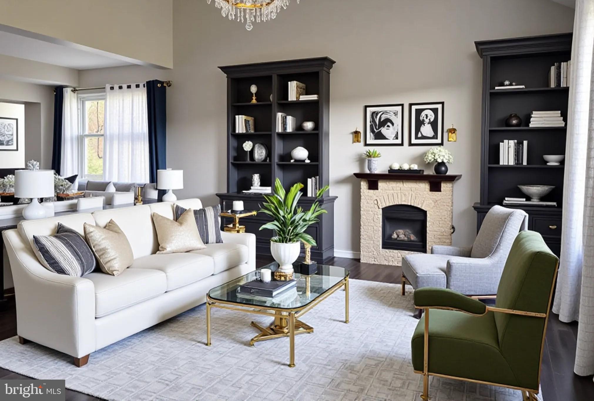 3435 Albantowne Way Edgewood, MD 21040 - Photo 3 of 24 a living room with furniture a rug a fireplace and a potted plant