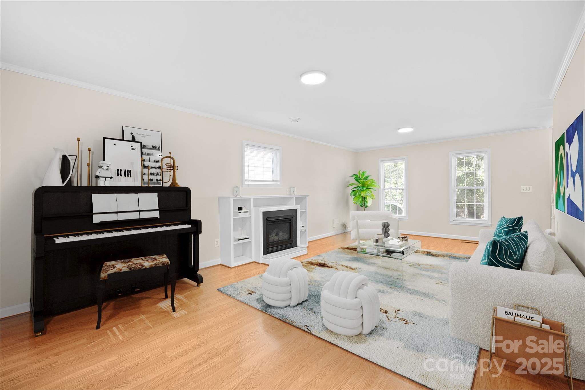 3024 Cross Tie Lane Matthews, NC 28105 - Photo 6 of 30 a living room with furniture fireplace and flat screen tv