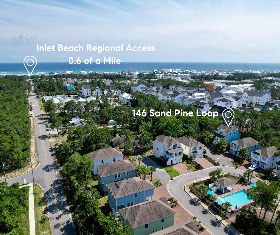 146 Sandpine Loop Inlet Beach, FL 32461 - Photo 5 of 50 an aerial view of a city with lots of residential buildings
