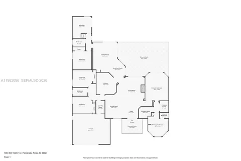 $1,000,000 | 1083 Southwest 156th Terrace, Pembroke Pines, FL 33027