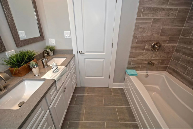 8620 Wolf Road Willow Springs, IL 60480 - Photo 22 of 32 a bathroom with a tub sink and mirror