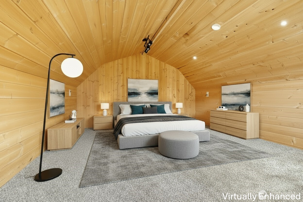 39217 Orville Road East Eatonville, WA 98328 - Photo 19 of 29 a spacious bedroom with a bed a table and painting on the wall