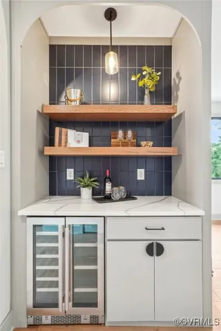 a kitchen with a stove and a table