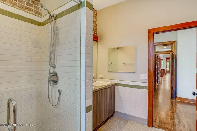 a bathroom with a shower