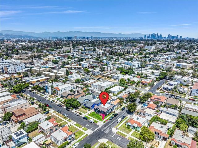 an aerial view of a city