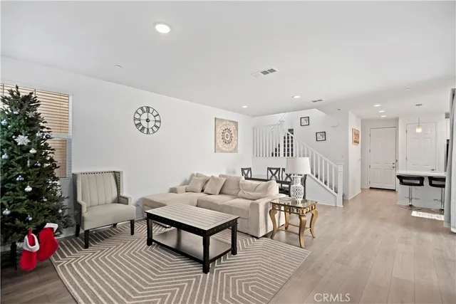 a living room with furniture