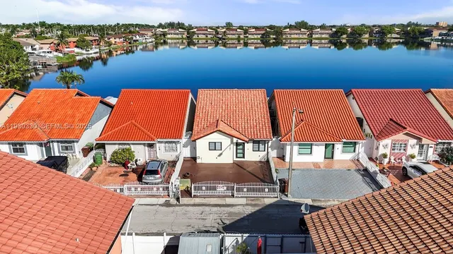 an outdoor space with lounge chair