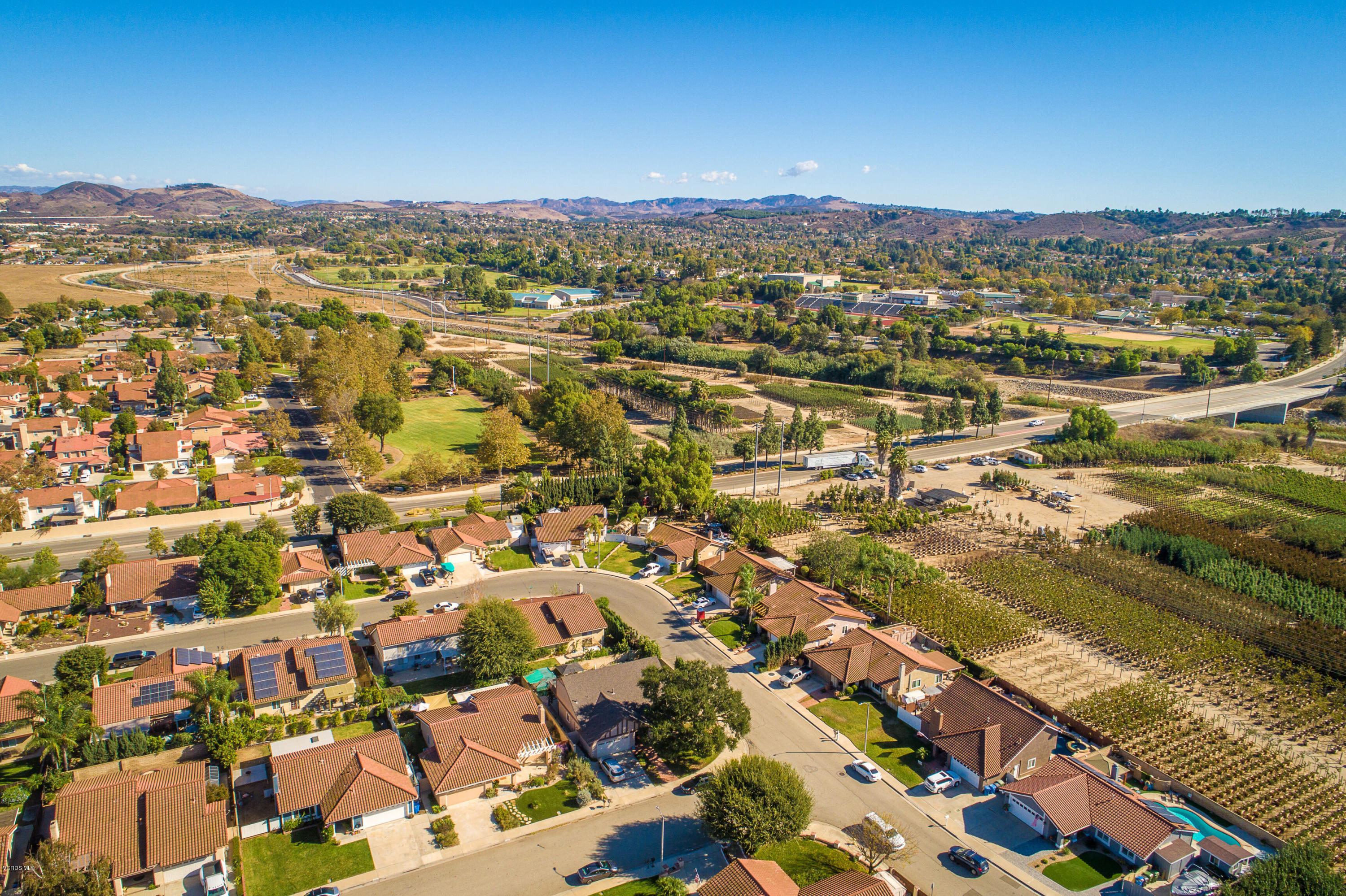 4722 Avedon Road Moorpark, CA 93021 - Photo 3 of 38 an aerial view of residential houses with outdoor space