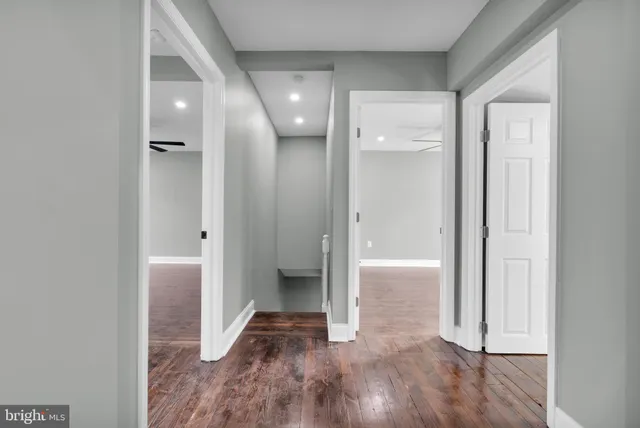 a view of entryway with wooden floor