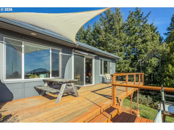 a house view with a seating space