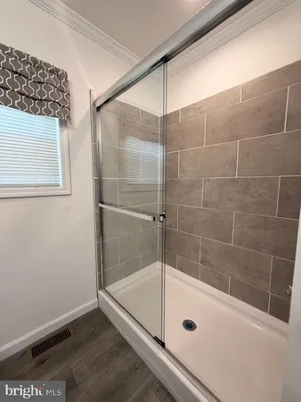 a bathroom with a shower