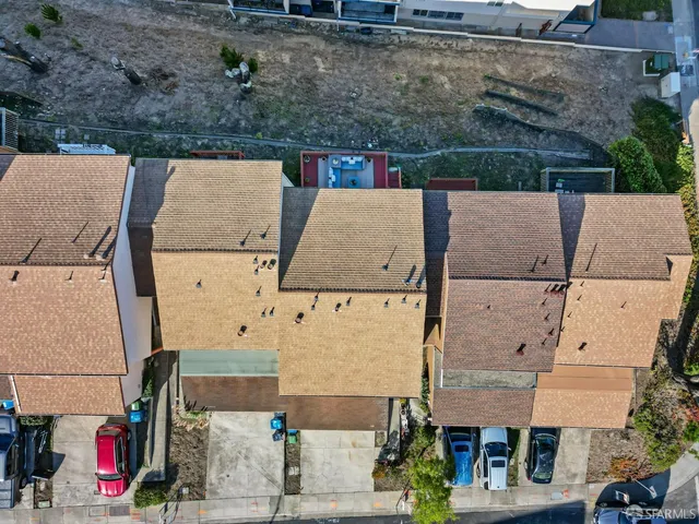 an aerial view of a city