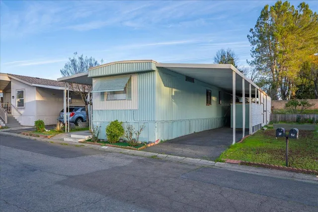 a view of a house with a patio