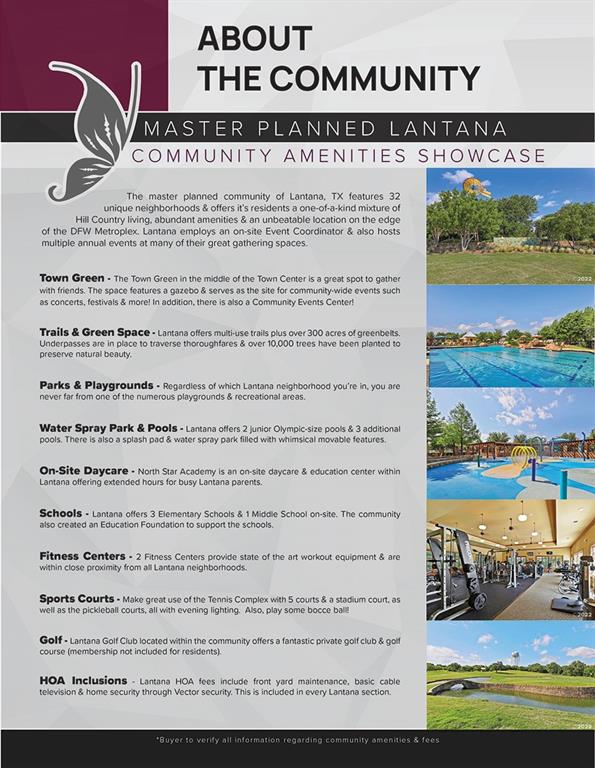 861 Hayden Road Lantana, TX 76226 - Photo 39 of 40 Residents enjoy the amazing Lantana master plan community amenities including several pools, splash pad, parks, playgrounds, fitness center, tennis, pickleball and miles of trails.