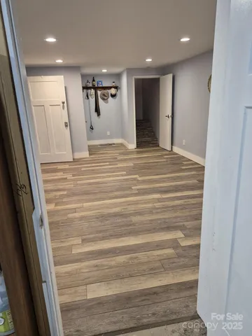 a view of hallway with stairs