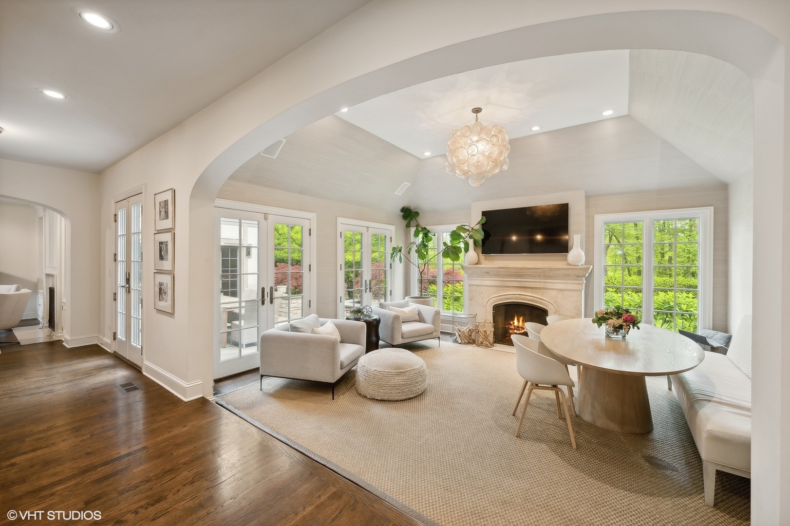 851 Sheridan Road Winnetka, IL 60093 - Photo 23 of 66 a living room with fireplace furniture and a large window