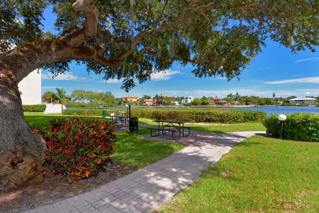 6157 Midnight Pass Road, Unit E63 Sarasota, FL 34242 - Photo 33 of 61 a view of a street with a big yard
