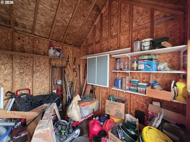a view of a garden with a fountain