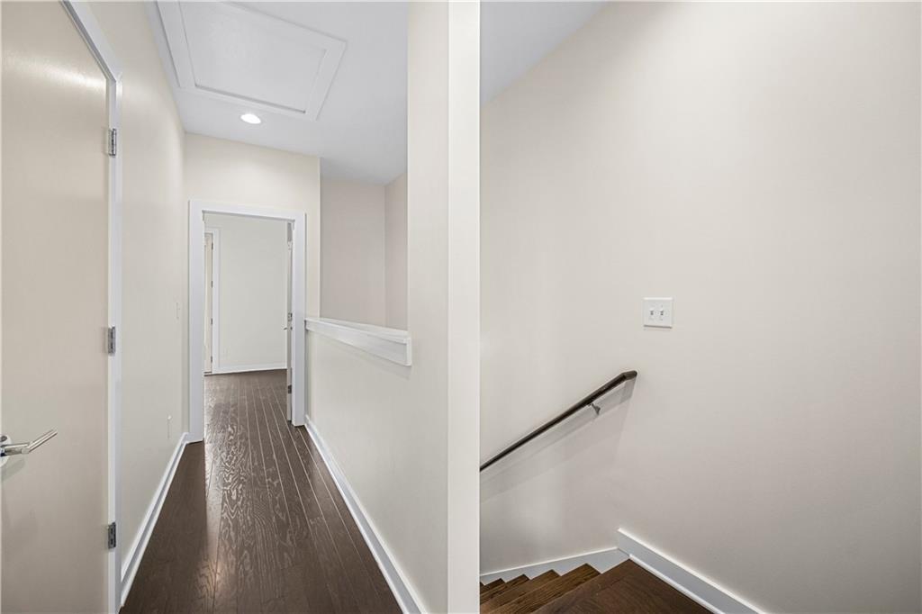 415 Gartrell Street Southeast, Unit 16 Atlanta, GA 30312 - Photo 16 of 29 a view of a hallway with wooden floor and entryway