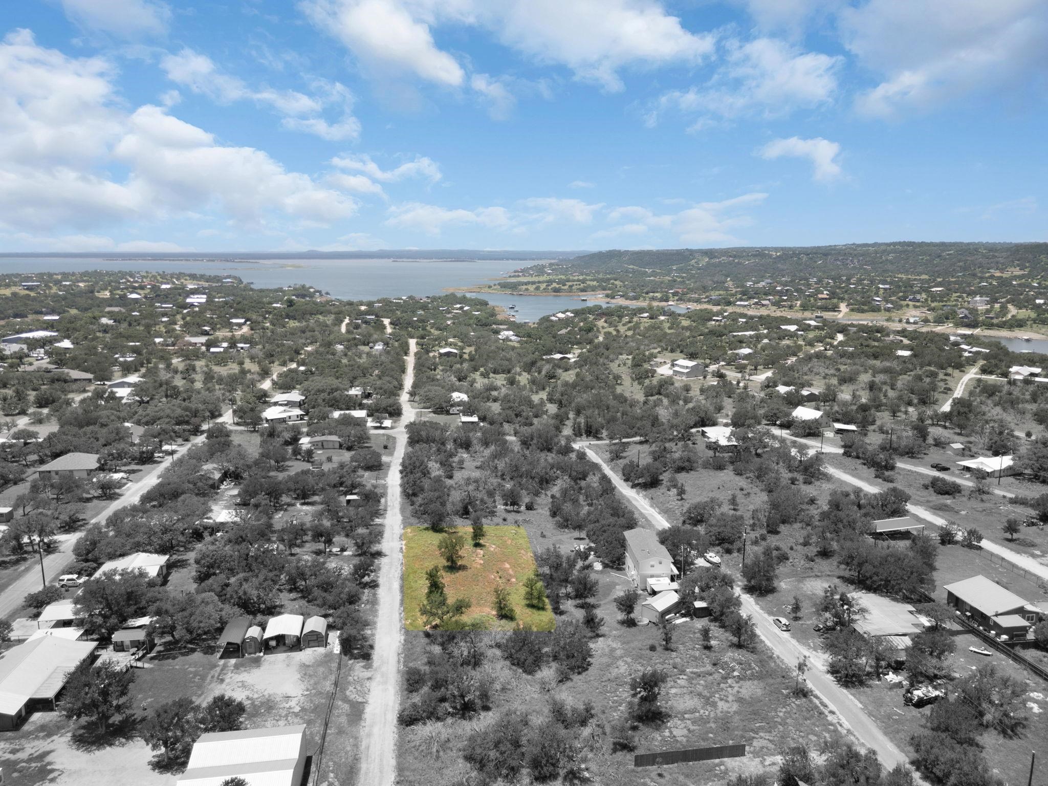 an aerial view of multiple house
