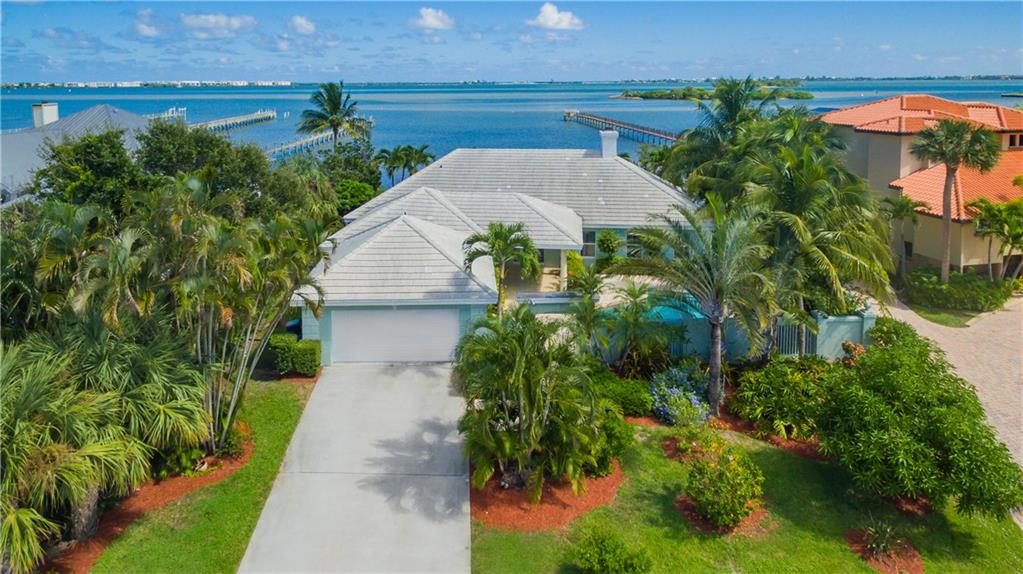 an aerial view of a house