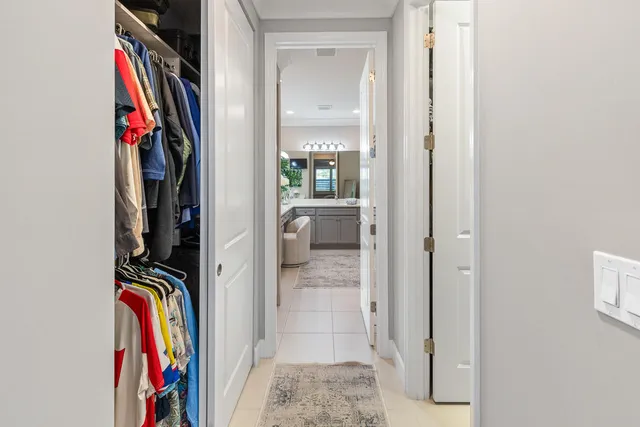 an aerial view of a building with outdoor space