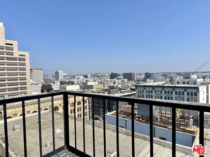 a view of city from a balcony