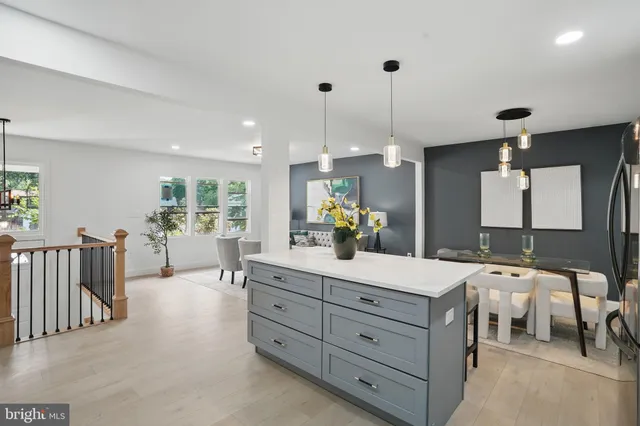 a large room with lots of counter space