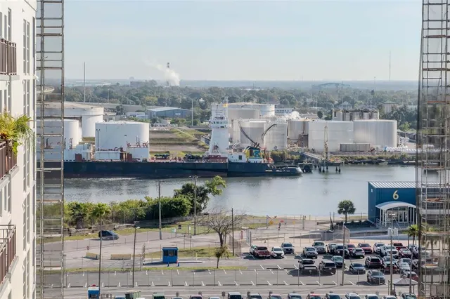 a building view with outdoor space and garden