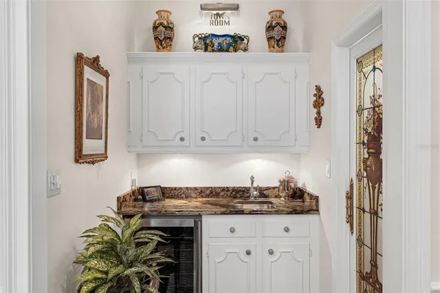 a view of kitchen cabinets