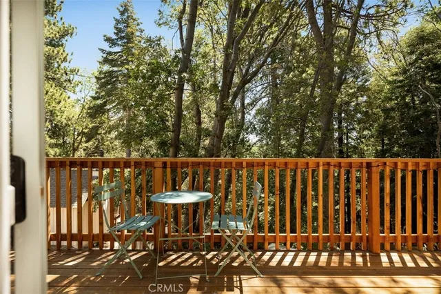 a view of a wooden bench