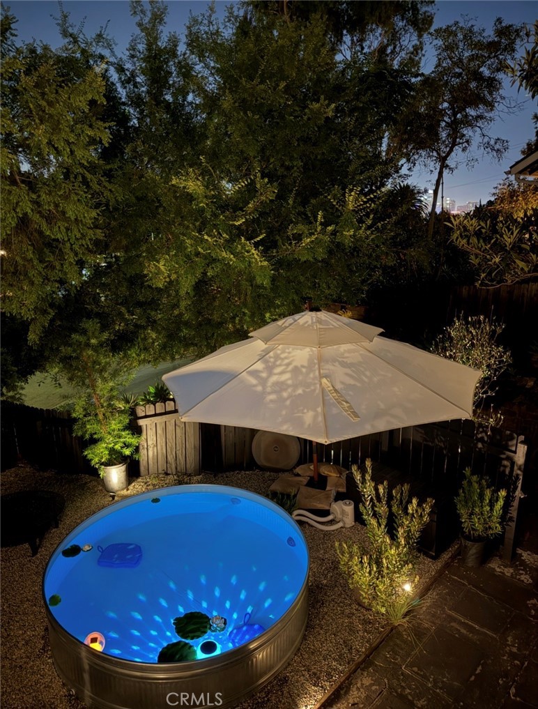 2207-2009 Apex Avenue Los Angeles, CA 90039 - Photo 47 of 64 Cowboy pool lit up at night really sets a relaxing ambiance.