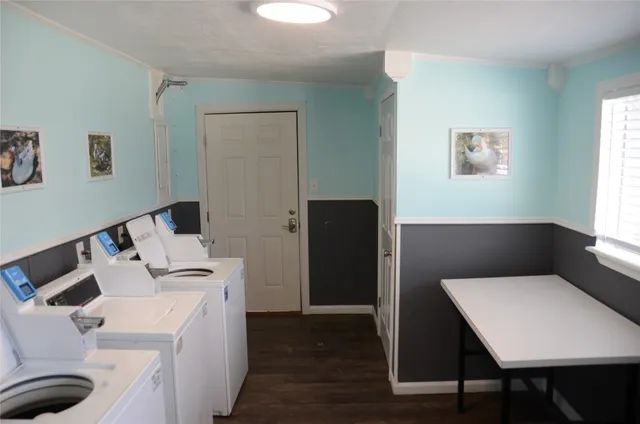 a workspace with furniture and window