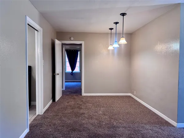 a view of a livingroom with a chandelier