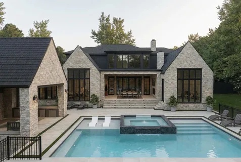 a front view of house with yard outdoor seating and barbeque oven