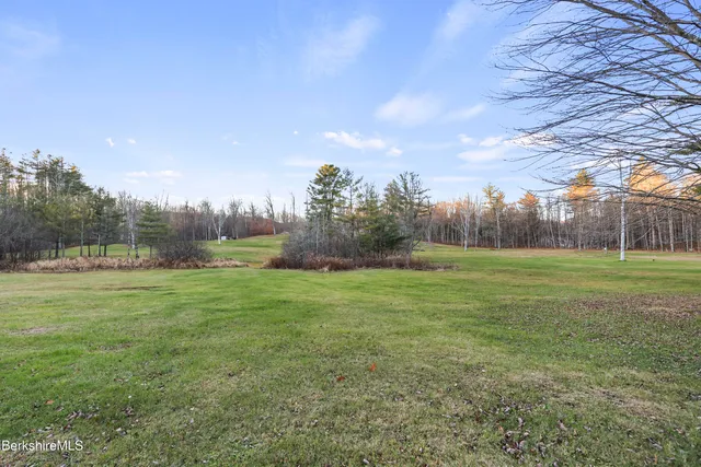 a view of outdoor space with green field and trees all around
