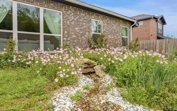 a view of a backyard