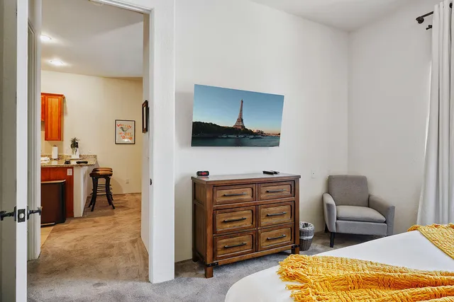 a living room with furniture