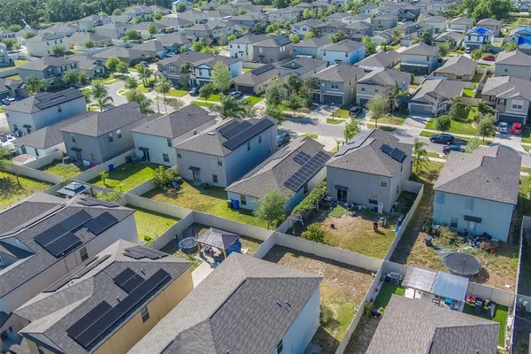 an aerial view of multiple house