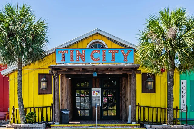 a view of a brick building with a large windows